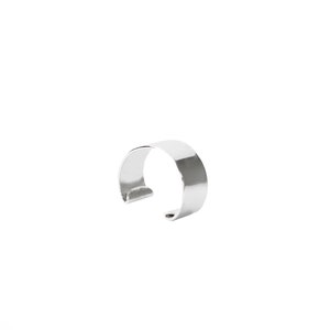Silver Ear Cuffs Earring - Trendy Minimalism 7mm Wide Cartilage Earring - 925 Sterling Smooth Silver Hoop Earring - Gift for Her