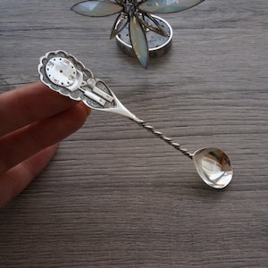 Ornate Twisted Baptism Spoon - Baby Spoon 925 Sterling Silver - Personalized SilverTeaspoon - Baby Gifts  - Christening Spoon With a Clock