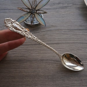 Large Pure Silver Spoon - Personalized 925 Sterling Silver Spoon - New Silver tableware  - Silver Cutlery - Spoon with a Decorative Stem
