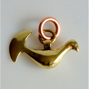 Brass Bird Pendant Necklace: Ethno Style Jewelry Gift