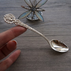Luxury Spoon with Ornate Handle - Big New Dessert 925 Sterling Silver Spoon - Silverware - Stamped 925