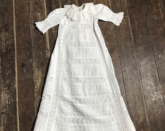 Antique French christening robe