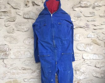 Vintage französischer Bleu de Travail Kesselanzug