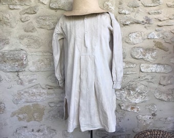 Antique French hemp smock shirt