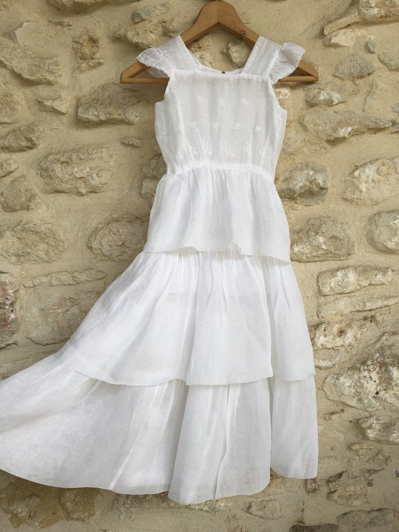 Vintage Child's organza tiered dress - image 1