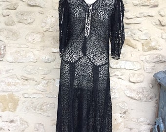 Antique French 1930’s evening dress
