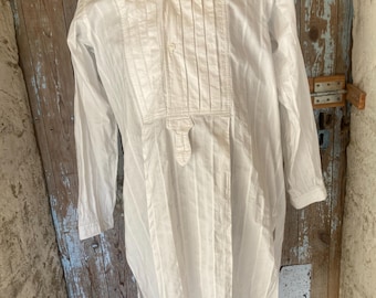 Antique French dress shirt or shirt dress