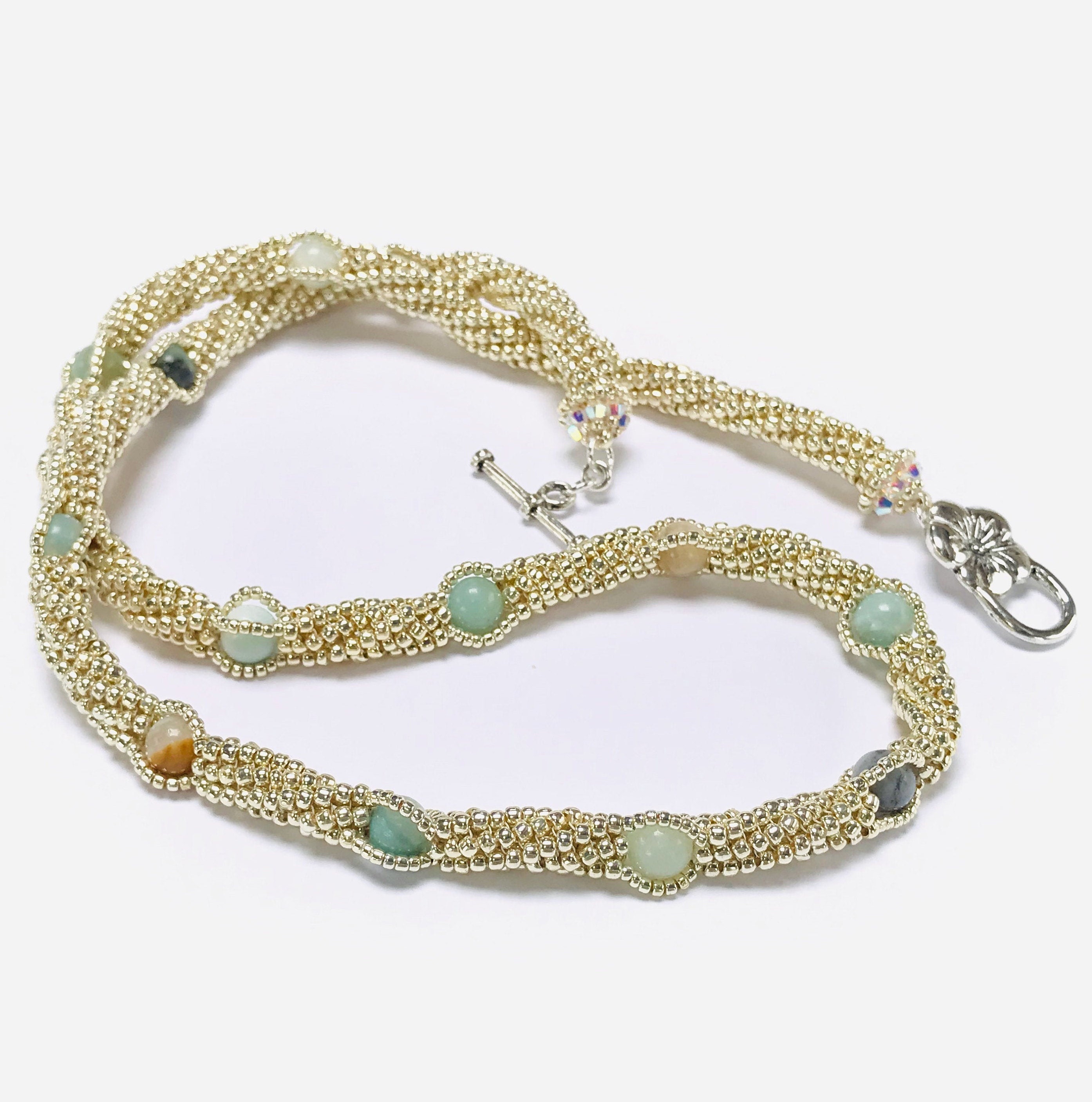 Twisted Herringbone Rope Necklace Herringbone Gemstone Rope Etsy UK