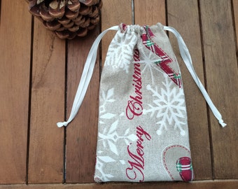 Reusable pouch with Merry Christmas inscription