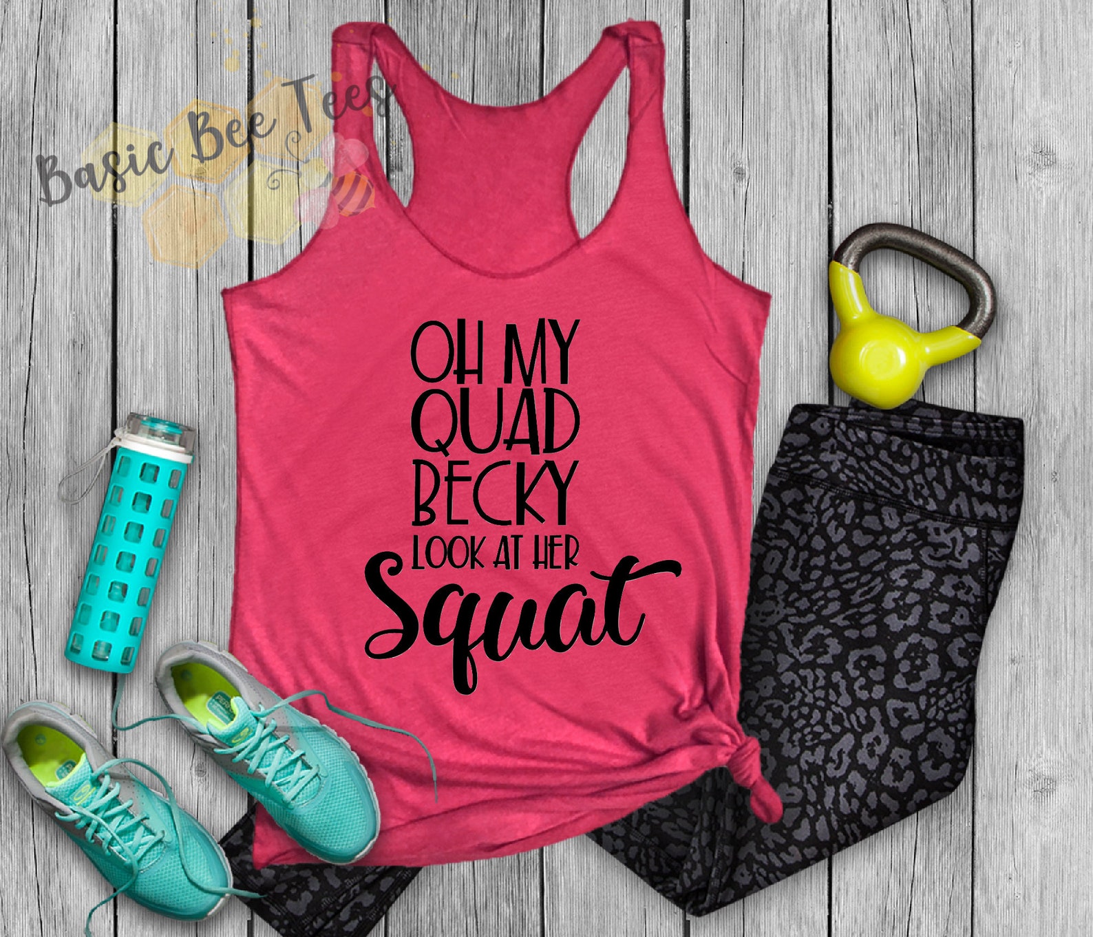 Oh My Quad Becky Look at Her Squat Funny Workout Tank | Etsy
