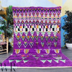 MOROCCAN PURPLE RUG - Soft Wool rug - Authentic Moroccan rugs - Purple Berber rug - Gorgeous Tribal Carpet Rug - Shaggy Wool Rug