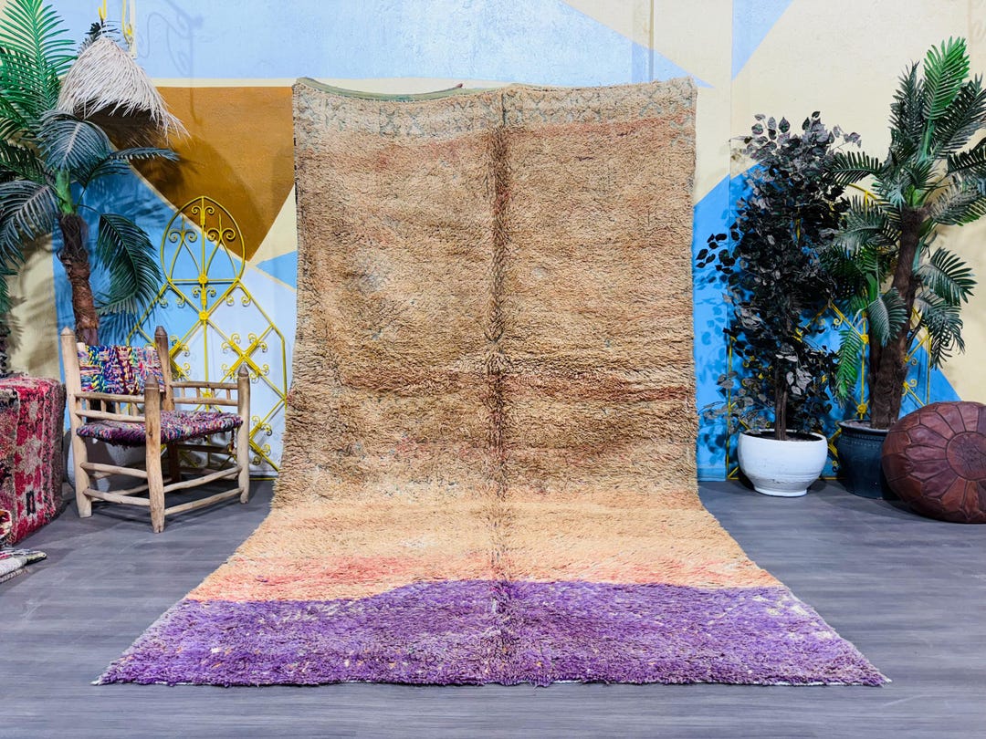 Vintage Rug, Muted Color Rug, Wool Rug, Boujad Rug, Handwoven Rug, Hand ...
