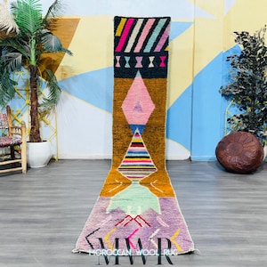 Gorgeous Boujaad Runner - Artisan Moroccan Hallway Rug - Vibrant Boho Decor - Handmade Moroccan Rug