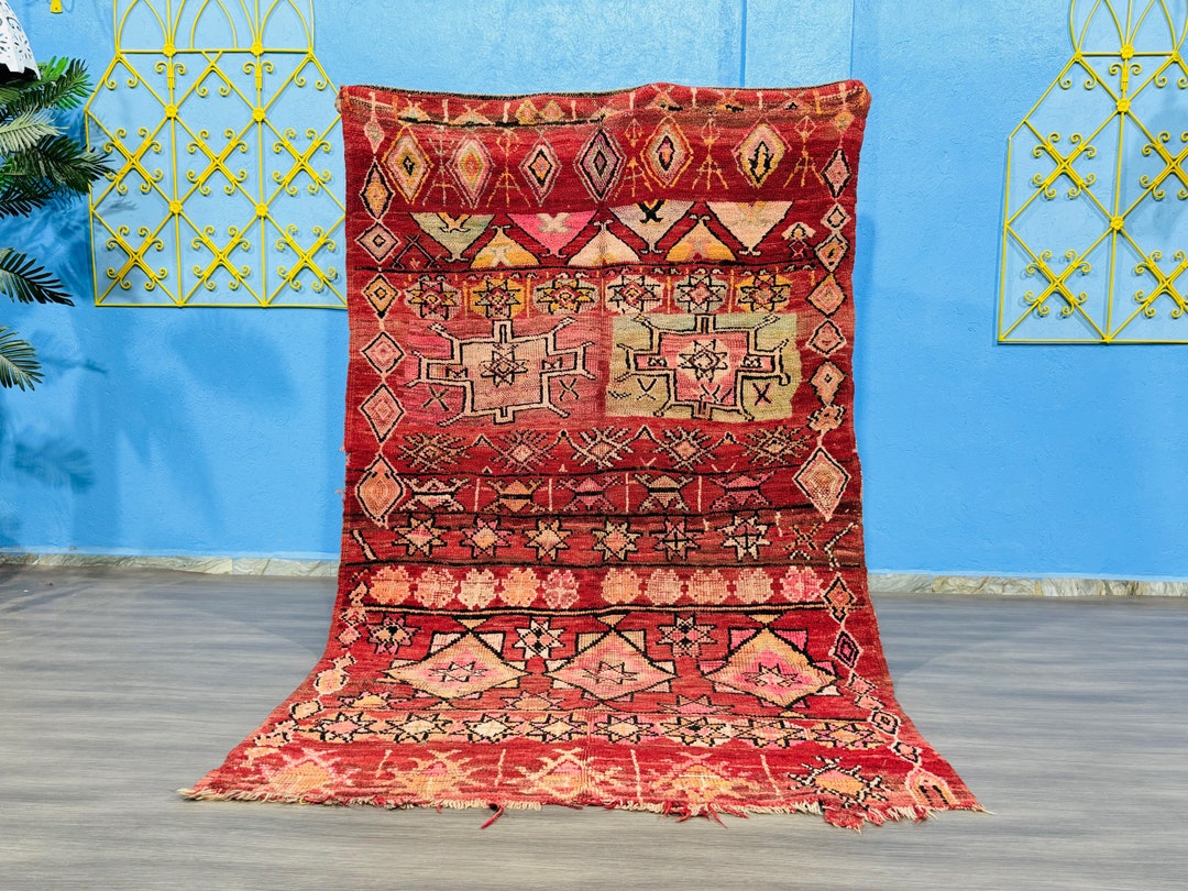 Lybian Rug Masterpiece Morrocan Rug, Wool Berber Rug, Vintage Rug, Area Rug ...
