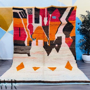ARTISTIC CARPET - Boho Vintage Rug - Berber Rug - Colorful Boujaad Rug - Authentic Handmade Rug - Bohemian Rug