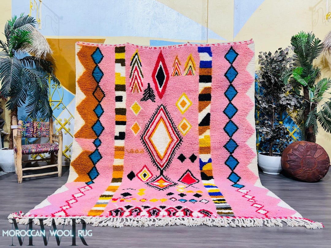 Pink Arabic Rug Moroccan Rug Pink - Vintage Moroccan Rug - Berber Rug - Handmade Rug ...