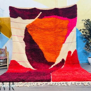Handmade Beni Ourain Rug: Authentic Moroccan Lamb Wool Berber Carpet