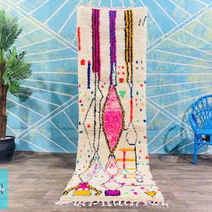 Custom Size Azilal Rug , Moroccan Runner Rug , Azilal Runner Rug , Berber Runner Vintage , Hallway rug , Stair rug