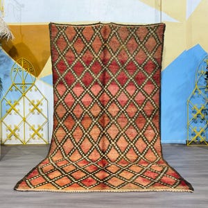 Moroccan Berber Wool Rug - Vintage Handmade Carpet - Boho Home Rug -Tribal Floor Rug