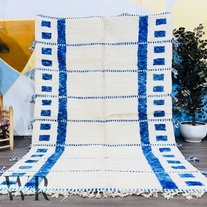 Moroccan Blue rug - Beni ourain rug - Wool Berber rug - Handmade rug - Blue rug - Berber Blue rug - Moroccan rug