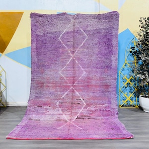 vintage purple Boucherouite rug, Moroccan Vintage rug, Boho rug, Handmade rug, Vintage Fabric rug, Moroccan Area rug, Living Room rug