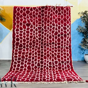 Moroccan Wool Rug, Beni Ourain Burgundy Rug, Custom Beni Ourain rug, Style Moroccan Rug, Custom All Sizes rug