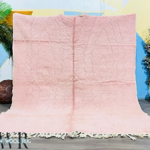 Beni Ourain Berber Teppich, Berber Teppich, Baby Rosa marokkanischer Teppich, Benutzerdefinierte Alle Größen Teppich, Rosa Boho Teppich für Wohnzimmer, Großer Marokko Teppich