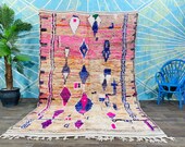 Moroccan Boujaad rug, Home Decor Rug, Moroccan Style Blanket, Scandinavian rug, Traditional Moroccan rug, Vintage Moroccan rug
