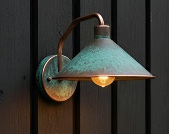 Patina Kupfer Wandleuchte: Rustikale Bauernhaus Messingleuchte