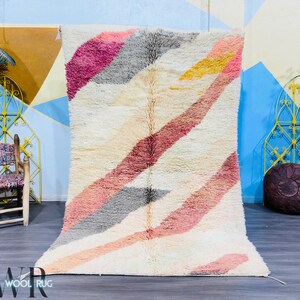 Beni Ourain Moroccan rug - Wool Berber rug - Handmade rug - Vintage Moroccan Rug - Soft Boho Rug