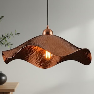 Hand Hammered Copper Pendant Light: Moroccan Boho Chandelier