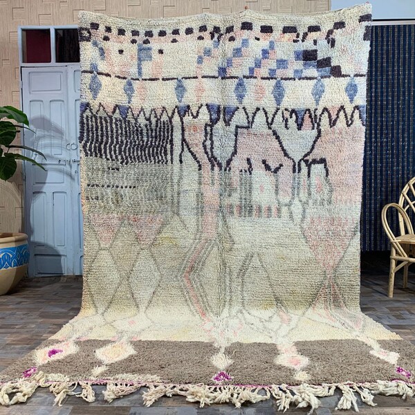 Boujaad Rug 6.2x9.7 ft - Moroccan Berber Rug - Vintage Area Rug - Handmade Carpet - Wool Rug