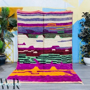 Fabulous Boujaad Rug, Colorful Moroccan Rug, Beni Ourain Rug, Berber Carpet, Moroccan Area Rug, Handmade Bohemian Rug