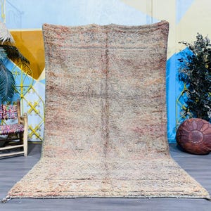 Tapis vintage bohème en laine marocaine - Textile artisanal unique tissé à la main - tapis vintage en laine