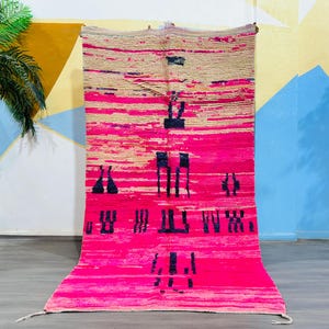 Pink Moroccan rug, Berber rug, Large Area rug, Handmade Wool Rug, Pink Carpet, Vintage Morocco Rug