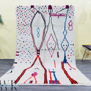 Authentic Moroccan Rug, Azilal rug, Abstract Multicolored Area rug, Handmade Moroccan Rug, Bohemian rug
