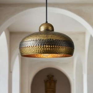 Modern Copper Dome Pendant Ceiling Light , Handmade Dome Copper Light , Kitchen Islabd Light , HandCrafted Rustic Copper, Dome Lamp