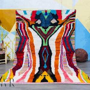 Custom Multicolor Moroccan Rug - Handmade Berber Shag Rug - Vibrant Wool Rug - Abstract Moroccan Carpet- Boho Statement Rug- Custom Size Rug