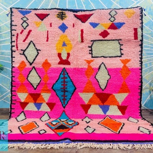 Custom Beni Ourain Rug: Pink Berber Moroccan Wool Rug