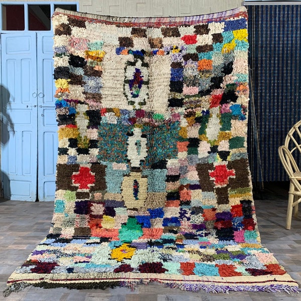 5x7.8 Vintage Diamonds boucherouit rug tapis berbere