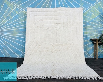 White Moroccan Rug: Hand-Tufted Wool Beni Ourain Rug