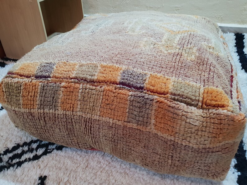 handmade pouf kilim pouf kilim ottoman pouf square pouf vintage pouf moroccan pouf wool pouf boujaad pouf