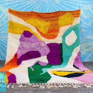 Abstract Colorful Moroccan rug, Large Boujaad rug, Custom sized rug in ALL SIZES, Soft Wool rug, Berber Carpet