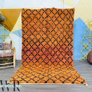 Moroccan Beni Ourain rug - Handmade Berber rug -  Shaggy Morocco rug - Living Room rug - Authentic Unique Morocco Rug
