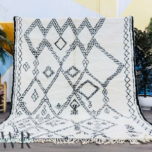 Moroccan rug - Berber rug - wool Area rug - Beni ourain rug - Handmade rug - Moroccan shag rug - Morocco rug - 8.2x9.5 Ft