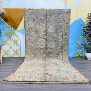 Vintage Moroccan Wool Area Rug - Handmade Berber Carpet - Boho Style Decor - Tribal Rug