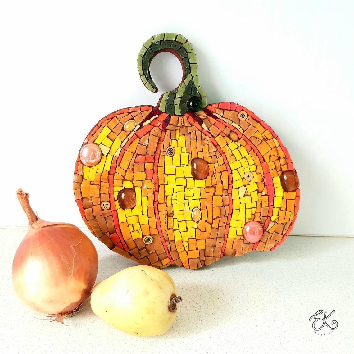 Halloween Mosaic Pumpkin Wall Decor. Perfect Gift and Home Decoration