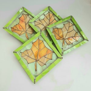 Mosaic maple leaf wall decor. Maple Leaf Glass Mosaic Picture, perfect gift for your dear ones