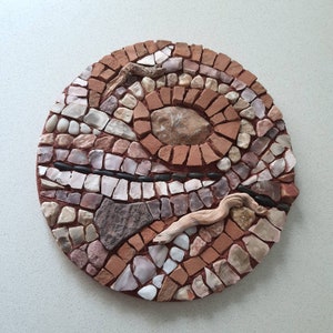 Abstract mosaic picture, marble, quartz and stone mosaic wall art