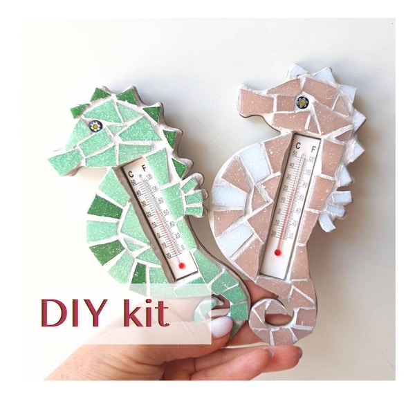 Kit de mosaïque Seahorse DIY pour adultes et enfants, ensemble d’artisanat DIY - choix bicolore, ensemble cadeau de bricolage parfait